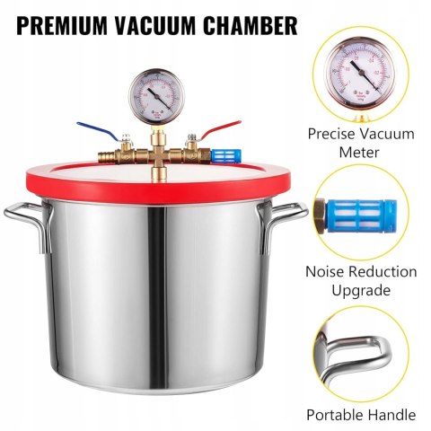 OldFe komora próżniowa z pompą próżniową 3 CFM (7,6 l) OldFe komora próżniowa z pompą próżniową 3 CFM (7,6 l)