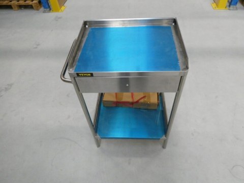 Wózek medyczny VEVOR 2- poziomowy ze stali nierdzewnej o udźwigu 100 kg