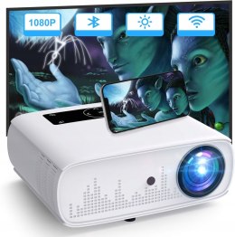 HOPVISION Projektor 4K, 15000 lx, Native 1080p WiFi, Full HD