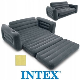 Materac dwuosobowy łóżko kanapa sofa dmuchana INTEX 224 x 203 x 66 cm szara