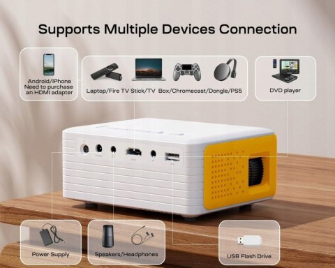 Mini projektor przenośny - IDEALNY DLA DZIECI - YOTON Y3 - HDMI, USB PC/PS4