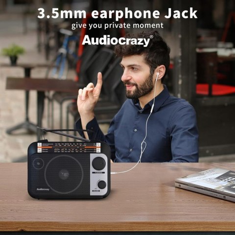 Audiocrazy Radio tranzystorowe AM/FM/SW1-2 Multi-Band
