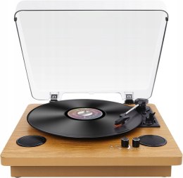 VIFLYKOO Gramofon, Bluetooth z 2 głośnikami stereo, 3-biegowy 33/45/78 obr.