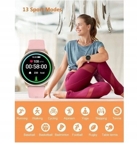 Smartwatch YAMAY SW022 różowy PULS KROKI OKAZJA!