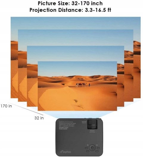 Projektor Elephas T20 CZARNY DO FILMÓW W DOMU HIT