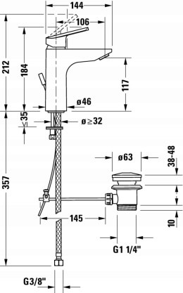 BATERIA UMYWALKOWA STOJĄCA CHROM DURAVIT NO.1