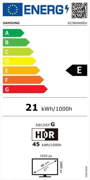 Monitor LED Samsung LS27BG400EUXEN 27 " 1920 x 1080 px IPS / PLS