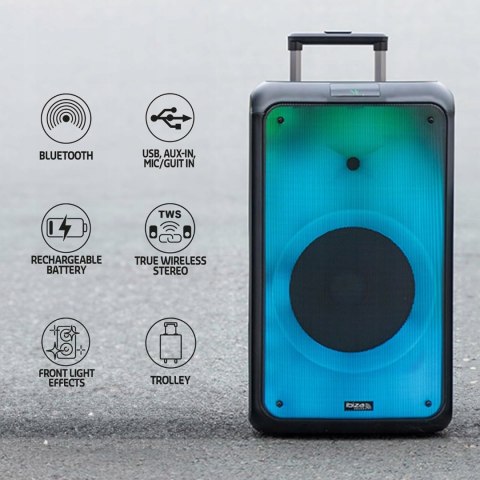 Głośnik przenośny Ibiza Street-Wave-MAX czarny 600 W Bluetooth