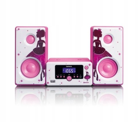 Wieża LENCO MC-020 Bluetooth USB FM 10W Różowy