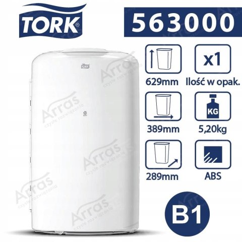 KOSZ NA ODPADY Tork Elevation -bez pokrywy- 50l biały 563000