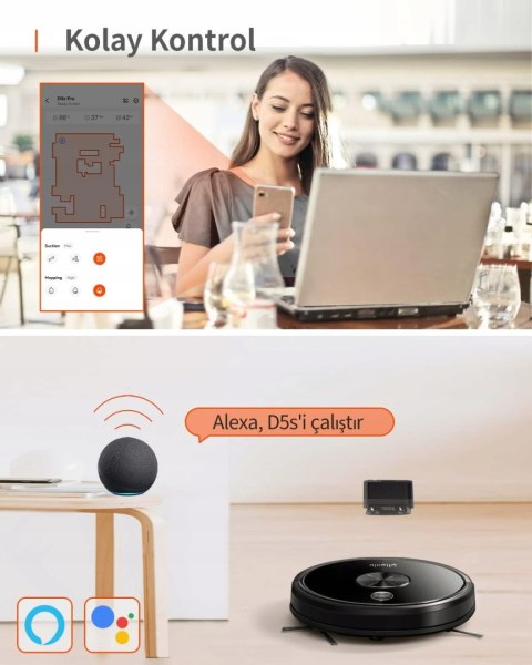 Robot sprzątający Ultenic D5S PRO czarny Z FUNKCJĄ MOPA