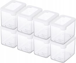 GASTROMAX Zestaw 8 pojemników z pokrywkami 0,8L BEZ BPA 12,5x9x10 cm