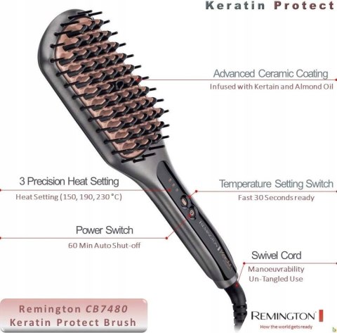 SZCZOTKA PROSTUJĄCA REMINGTON CB7480 KERATIN SZCZOTKA PROSTUJĄCA REMINGTON CB7480 KERATIN