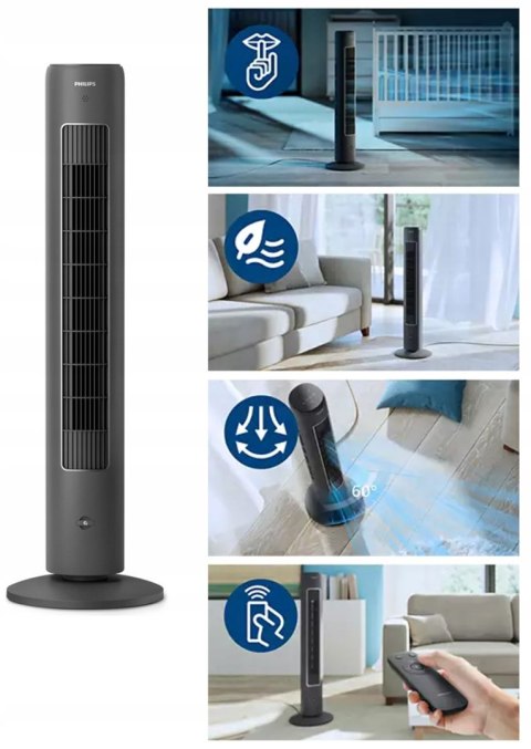 Wentylator kolumnowy Philips 5000 CX5535/11 czarny