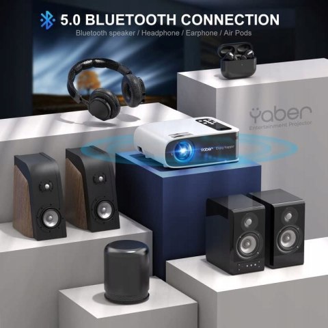 Projektor LCD Yaber Pro V8 HD 4K WIFI 450 ANSI ZOOM CYFROWY BLUETOOTH!
