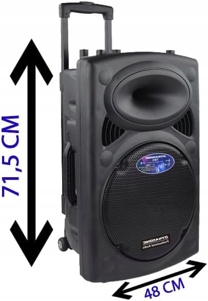 Przenośny Głośnik DYNASONIC - Dynapro 15' Moc 800W