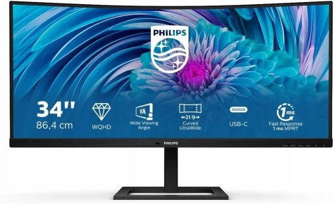 Monitor LED Philips 346E2CUAE/00; 34 " 3440 x 1440 px VA
