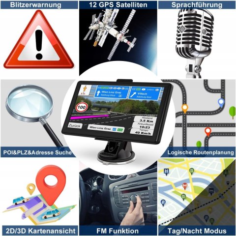 Nawigacja Jimtour do samochodów cieżarowych 7" Mapy EU