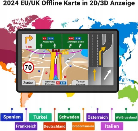 Nawigacja Jimtour do samochodów cieżarowych 7" Mapy EU