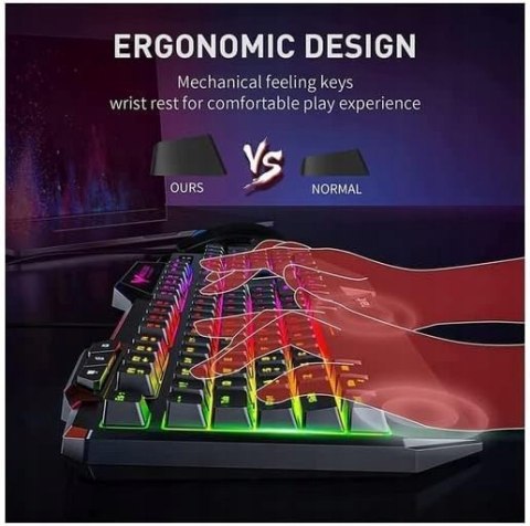 KLAWIATURA CZARNA HAVIT HV-KB558CM +MYSZ UKŁAD DE