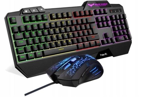 KLAWIATURA CZARNA HAVIT HV-KB558CM +MYSZ UKŁAD DE