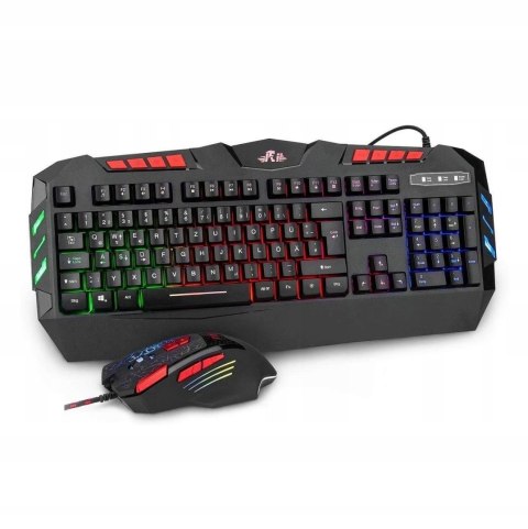 Zestaw klawiatura mysz Rii RK900 USB RGB gamingowa układ de do gier