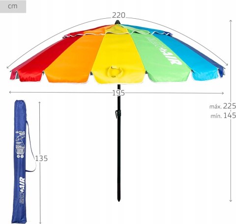 Parasol plażowy Aktive plażowy 220 cm wielokolorowy