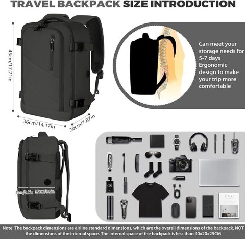 VOESLD PLECAK PODRĘCZNY 40×20×25 CM - DO RYANAIR, WIZZAIR