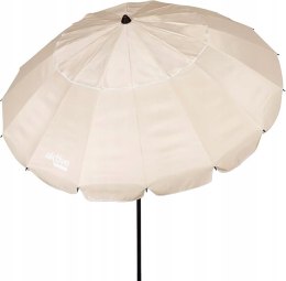 AKTIVE Składany parasol plażowy przeciwwiatrowy kremowy Ø 195 cm