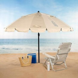 AKTIVE Składany parasol plażowy przeciwwiatrowy kremowy Ø 195 cm