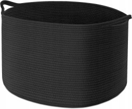 Maliton Black Basket, Czarny kosz do przechowywania, 50x35 cm