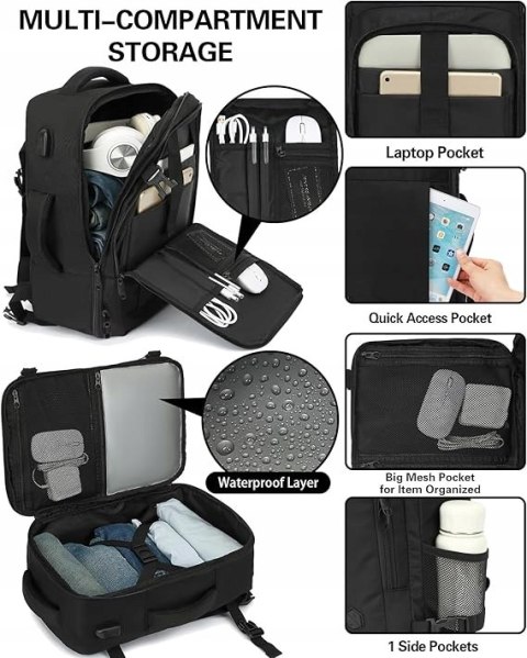 Plecak VANKEV ,323+6 do 20 l czarny