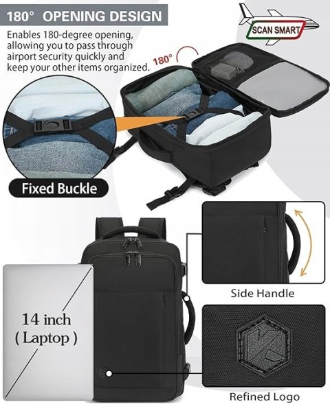 Plecak VANKEV ,323+6 do 20 l czarny