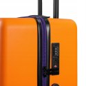 Walizka Kabinowa, Ciche i Skrętne Kółka 360°, Zamek TSA, ABS, Pomarańczowy