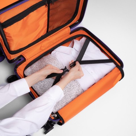 Walizka Kabinowa, Ciche i Skrętne Kółka 360°, Zamek TSA, ABS, Pomarańczowy