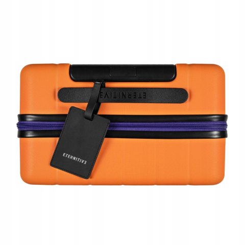 Walizka Kabinowa, Ciche i Skrętne Kółka 360°, Zamek TSA, ABS, Pomarańczowy