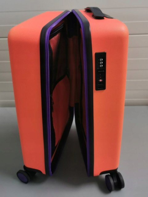 Walizka Kabinowa, Ciche i Skrętne Kółka 360°, Zamek TSA, ABS, Pomarańczowy