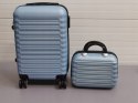 Zestaw twardych walizek walizka kabinowa 53 cm, średnia 63 cm i kosmetyczka