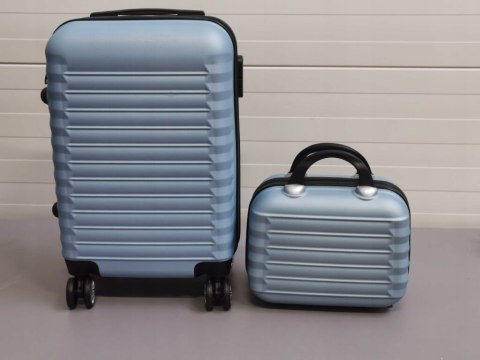 Zestaw twardych walizek walizka kabinowa 53 cm, średnia 63 cm i kosmetyczka