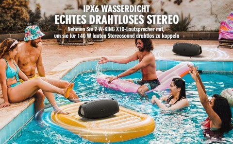 Duży Głośnik Bluetooth 70W Przenośny Boombox Bas Powerbank W-KING X-10