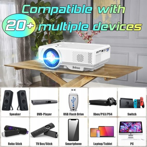 PROJEKTOR AKATUO M8-TPA FULL HD 1080P hdmi usb av