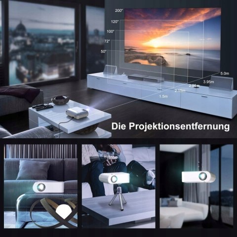 PROJEKTOR YABER V2 DUBLOWANIE EKRANU Z TELEFONU!!! FULL HD HDMI GŁOŚNIKI!