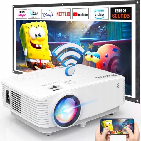 Projektor Puxinat WiFi 1080p Full HD 200 ANSI, przenośny mini projektor LCD