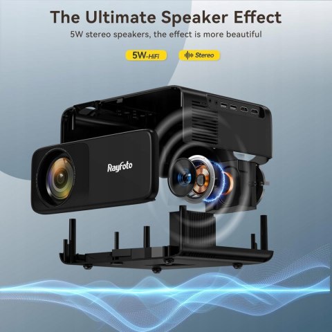 Projektor WiFi Bluetooth Rayfoto 9500L HD natywny 1080P