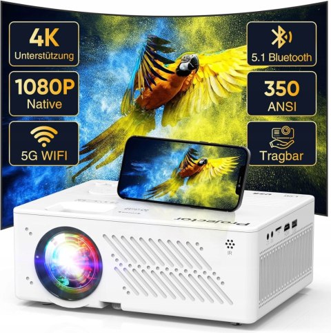 Projektor filmowy Puxinat AK-69 4K 1080P 5G WiFi Bluetooth 15000L ekran 300