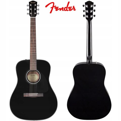 Fender CD-60 Dreadnought V3 DS, podstrunnica orzechowa, czarna.
