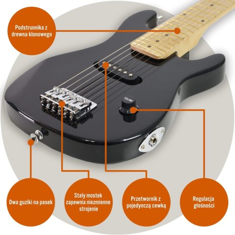 Gitara Elektryczna 1/4 ze wzmacniaczem 3rd avenue Czarna
