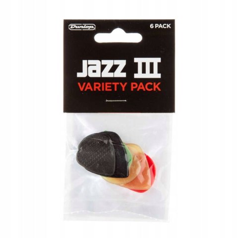 Jim Dunlop Jazz Iii Kostki Gitarowe, Wielokolorowy, 6 Sztuk