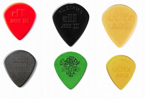 Jim Dunlop Jazz Iii Kostki Gitarowe, Wielokolorowy, 6 Sztuk