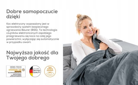 Koc elektryczny beurer HD 75 szarości 100 W